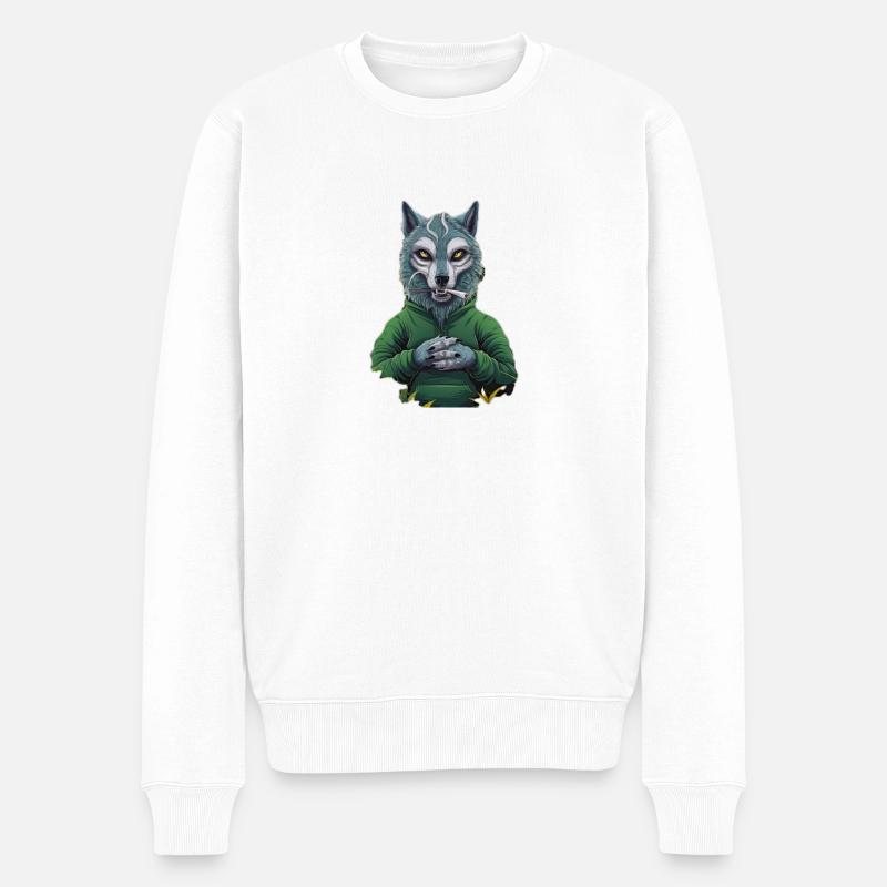 BackgroundEraser 20240608 115957859Aliens wolf - Männer Premium Bio Pullover - Weiß