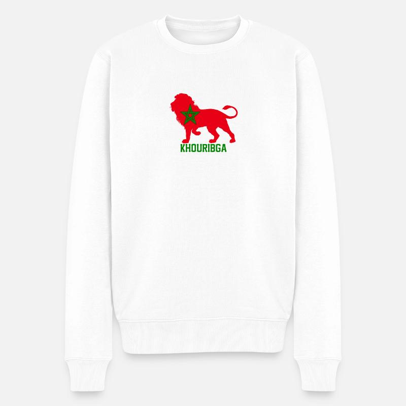 KHOURIBGA - Männer Premium Bio Pullover - Weiß