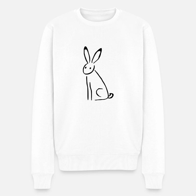 Hase - Männer Premium Bio Pullover - Weiß