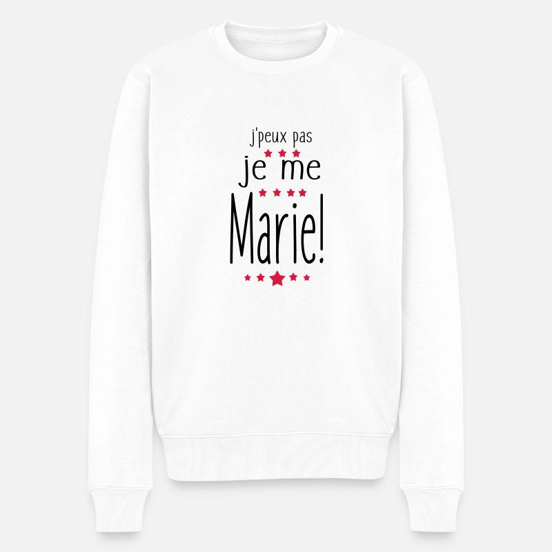 Je Me MARIe,citations,message,mariage - Pull Premium bio Homme - blanc