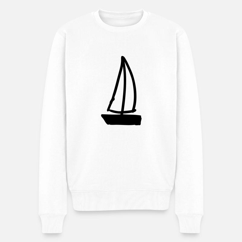 segelboot - Männer Premium Bio Pullover - Weiß