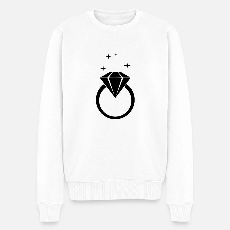Ring Hochzeit - Männer Premium Bio Pullover - Weiß
