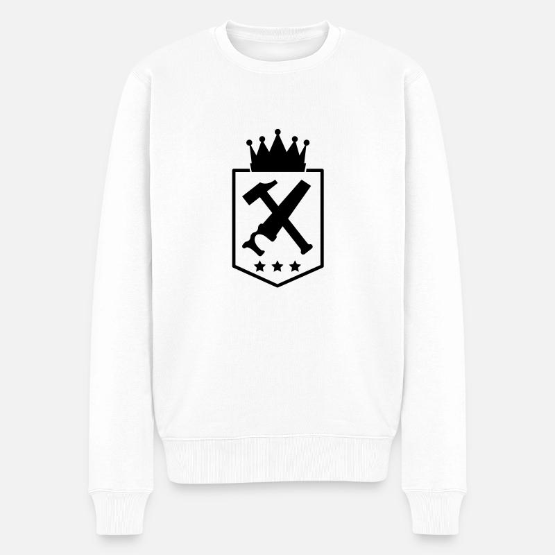 handwerker___f1 - Männer Premium Bio Pullover - Weiß