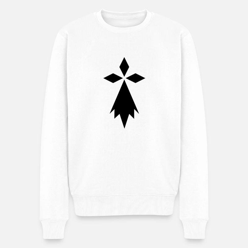 Hermine Britannien Flagge - Männer Premium Bio Pullover - Weiß