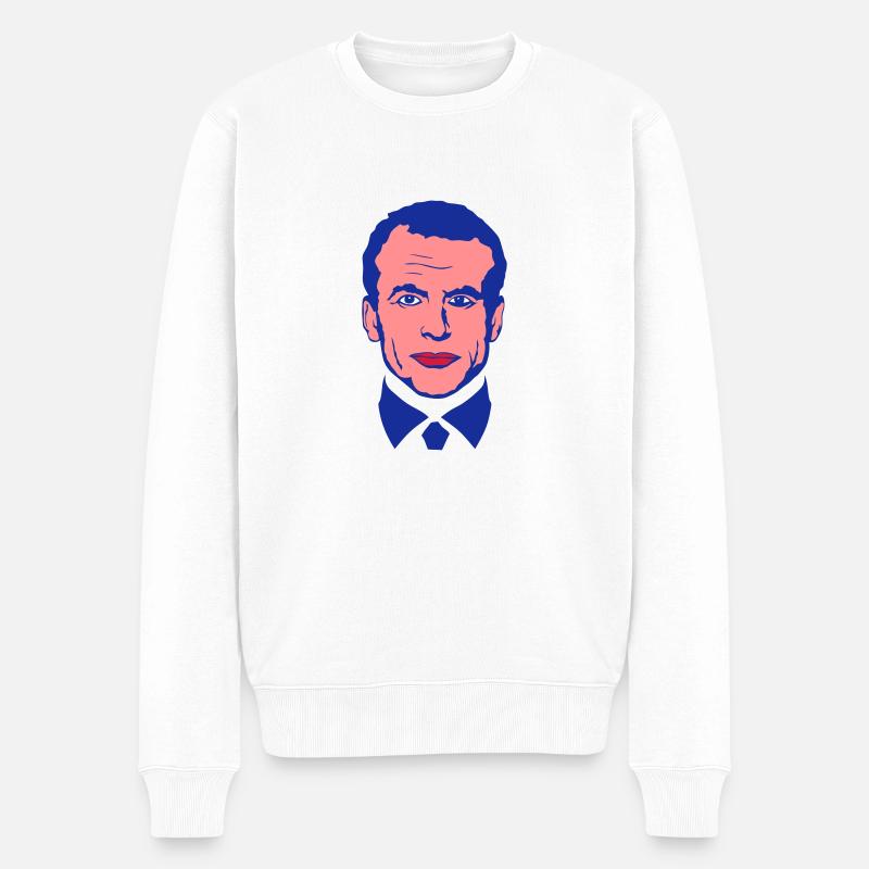Emmanuel Macron president Frankreich - Männer Premium Bio Pullover - Weiß