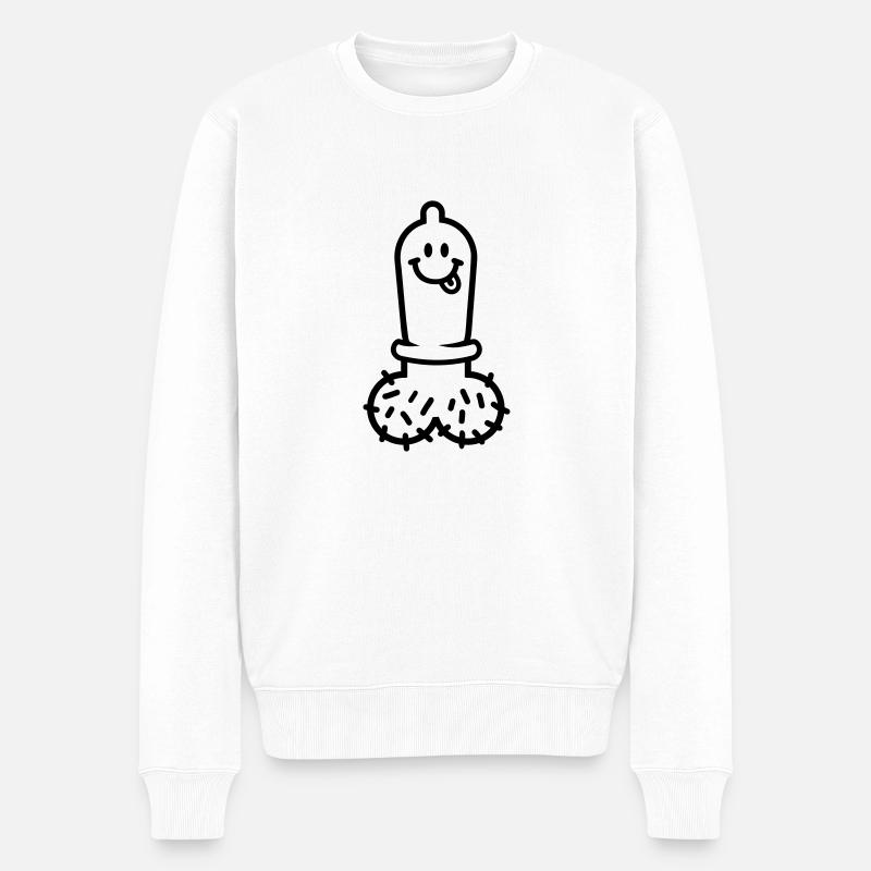 Penis - Männer Premium Bio Pullover - Weiß