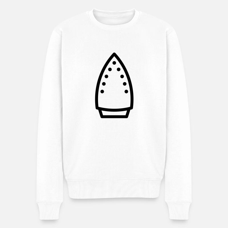 Bügeleisen - Männer Premium Bio Pullover - Weiß