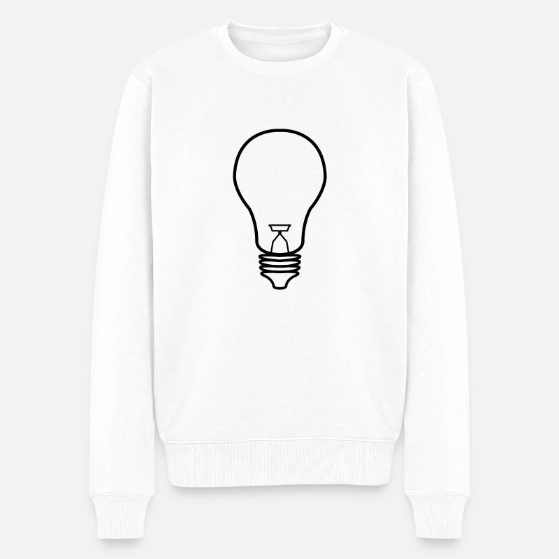 gluehbirne_01 - Männer Premium Bio Pullover - Weiß