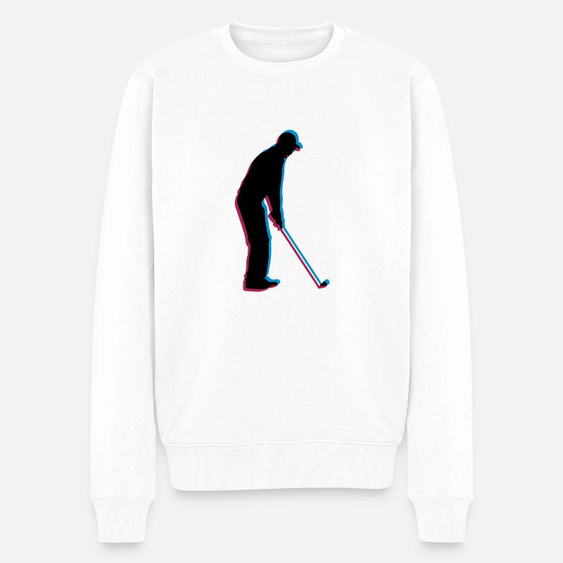 3D Silhouette Golf - Pull Premium bio Homme - blanc