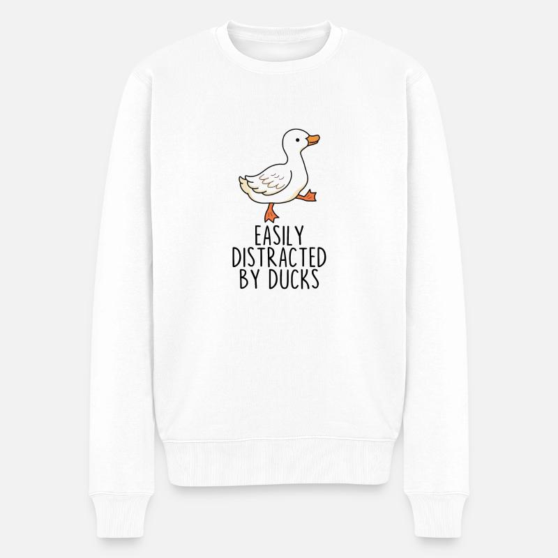 Facilement distrait par les canards - Pull Premium bio Homme - blanc