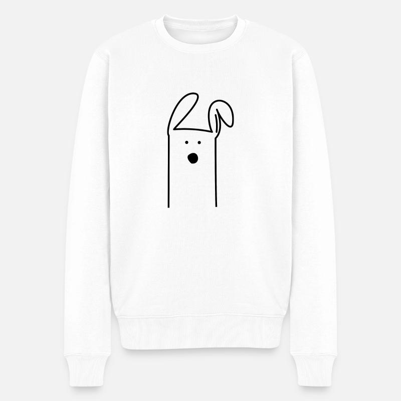 Hase - Männer Premium Bio Pullover - Weiß