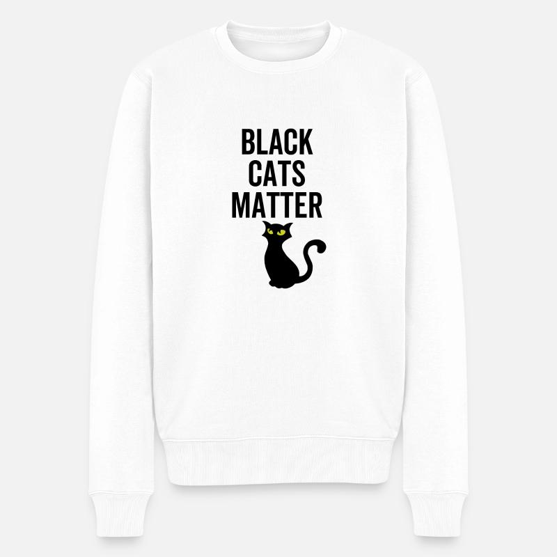 Schwarze Katzen sind wichtig - Männer Premium Bio Pullover - Weiß