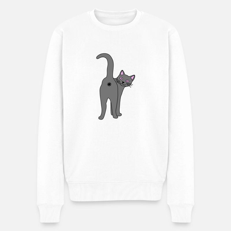 Méchant chat - Pull Premium bio Homme - blanc
