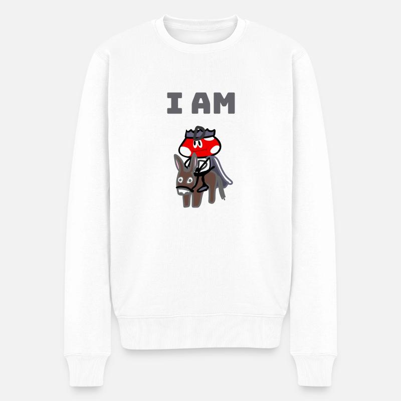 I AM D - Männer Premium Bio Pullover - Weiß