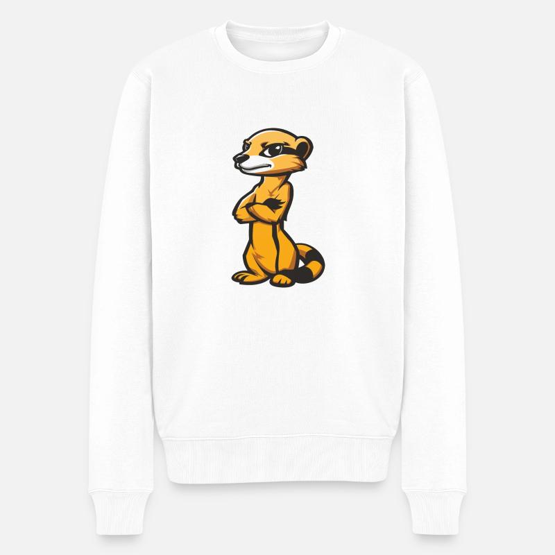 erdmännchen comic - Männer Premium Bio Pullover - Weiß