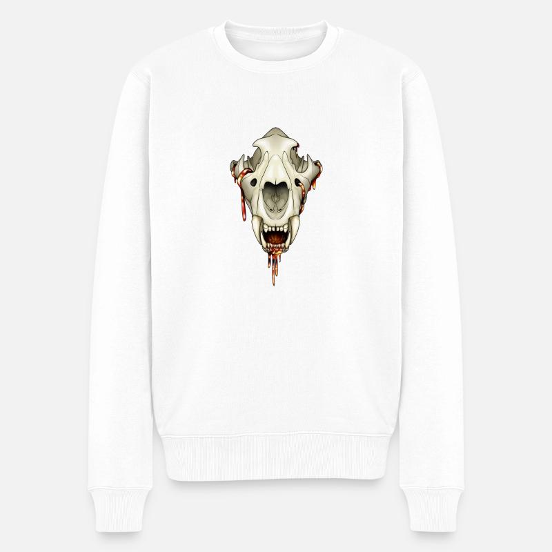 Slime Skull - Männer Premium Bio Pullover - Weiß