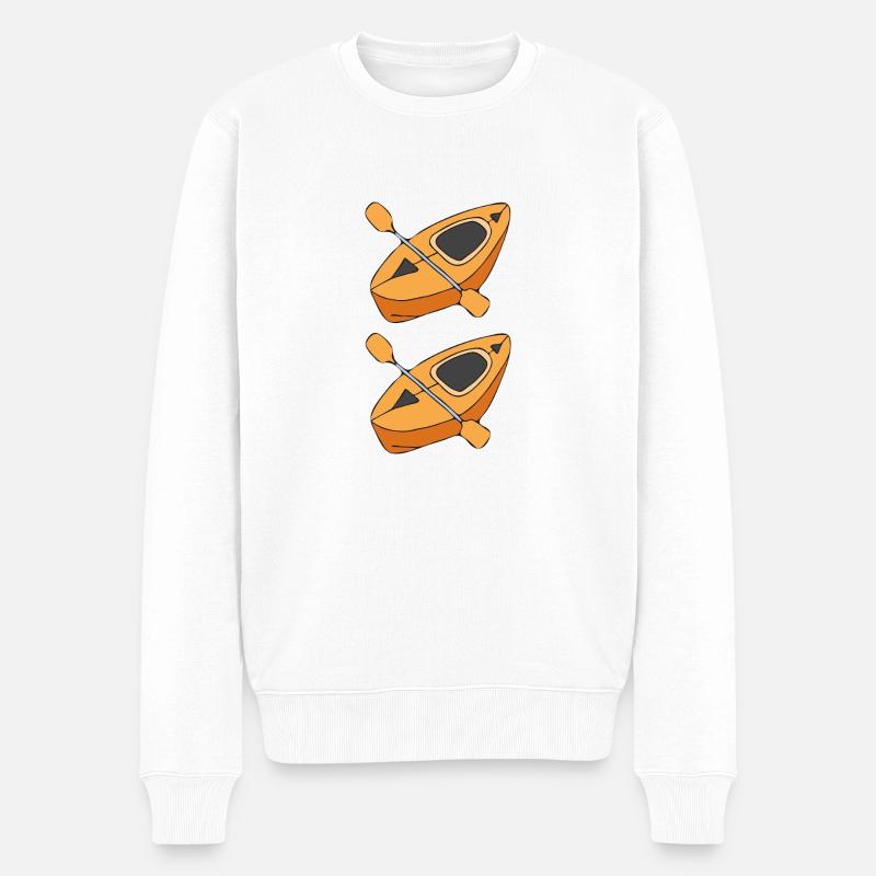 kayak doppelt - Männer Premium Bio Pullover - Weiß