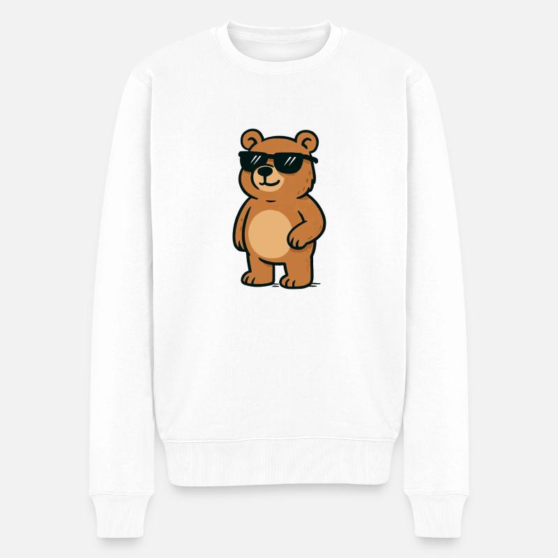 baer cool comic - Männer Premium Bio Pullover - Weiß
