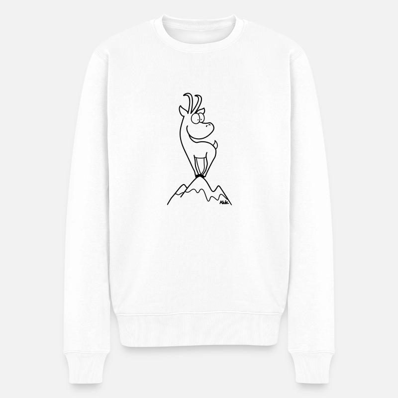 Berggamsl - Männer Premium Bio Pullover - Weiß