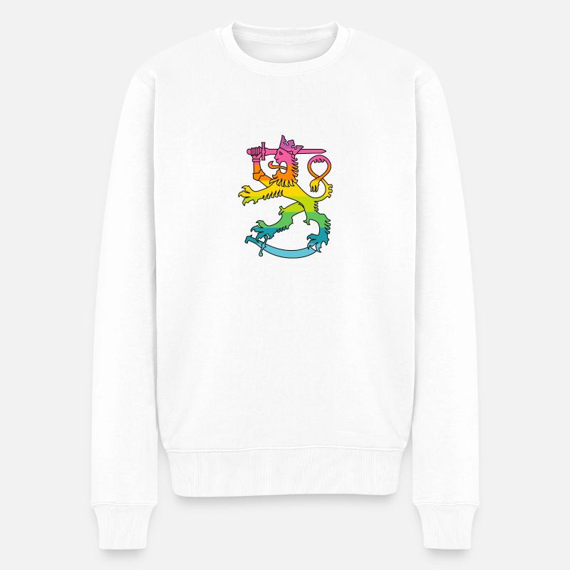 Suvakki Löwe - Männer Premium Bio Pullover - Weiß