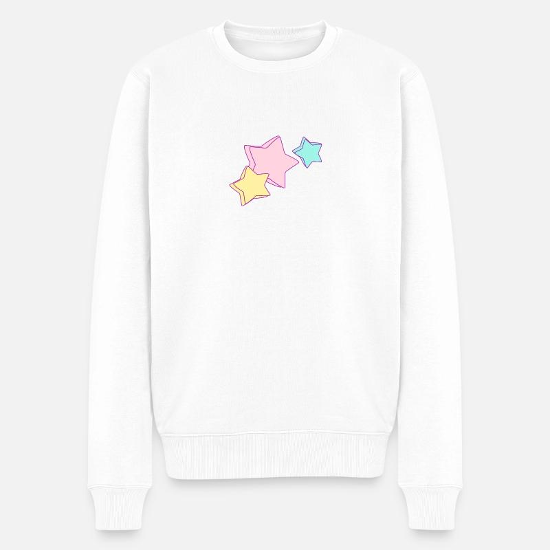 Sterne - Männer Premium Bio Pullover - Weiß