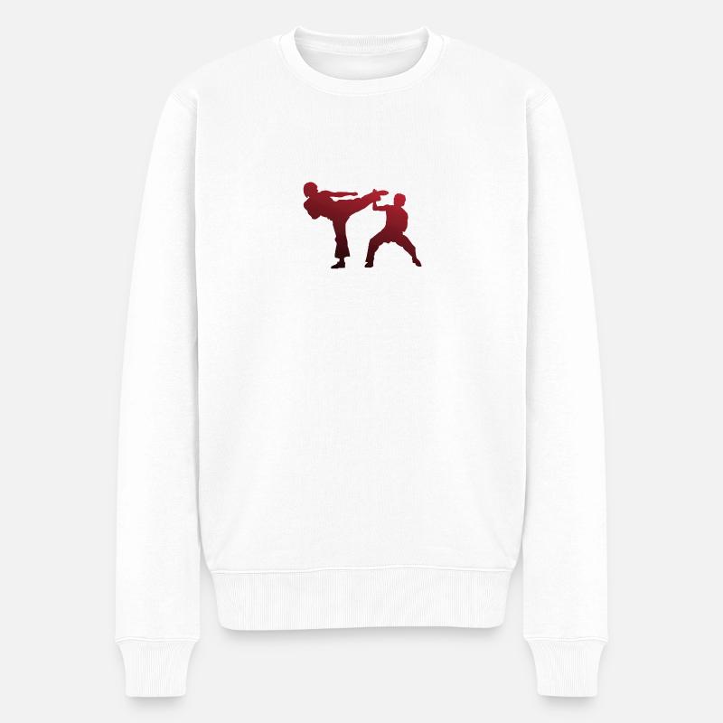 Karate - Männer Premium Bio Pullover - Weiß
