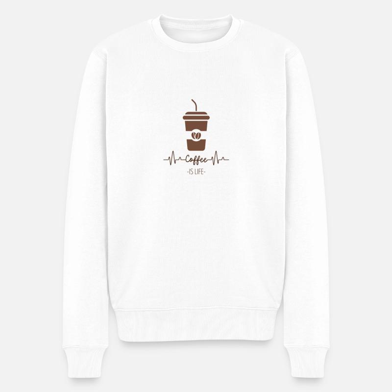 Coffee is Life - Männer Premium Bio Pullover - Weiß