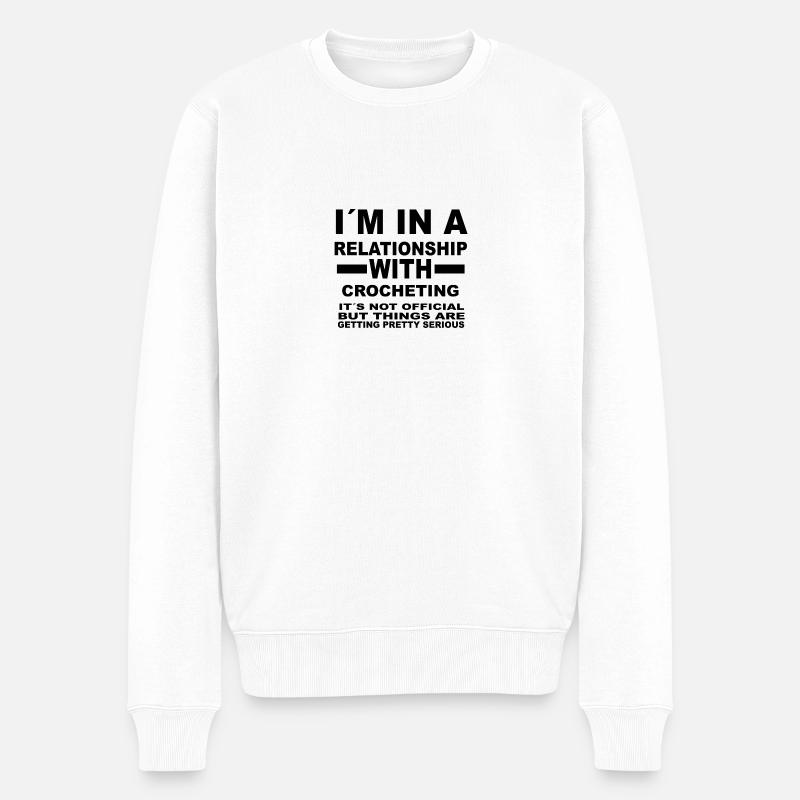 relationship with CROCHETING - Männer Premium Bio Pullover - Weiß