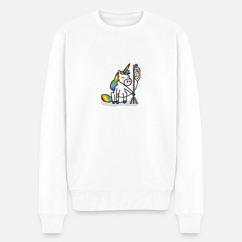 Unicorn Reloaded - Männer Premium Bio Pullover - Weiß