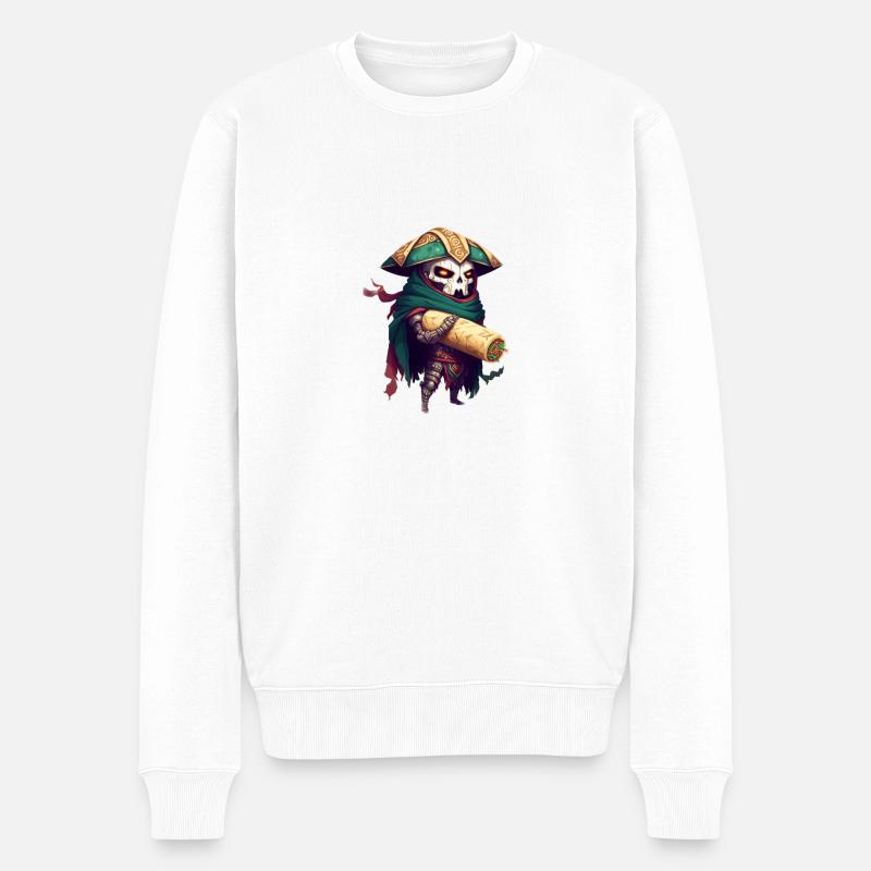Burrito man - Männer Premium Bio Pullover - Weiß
