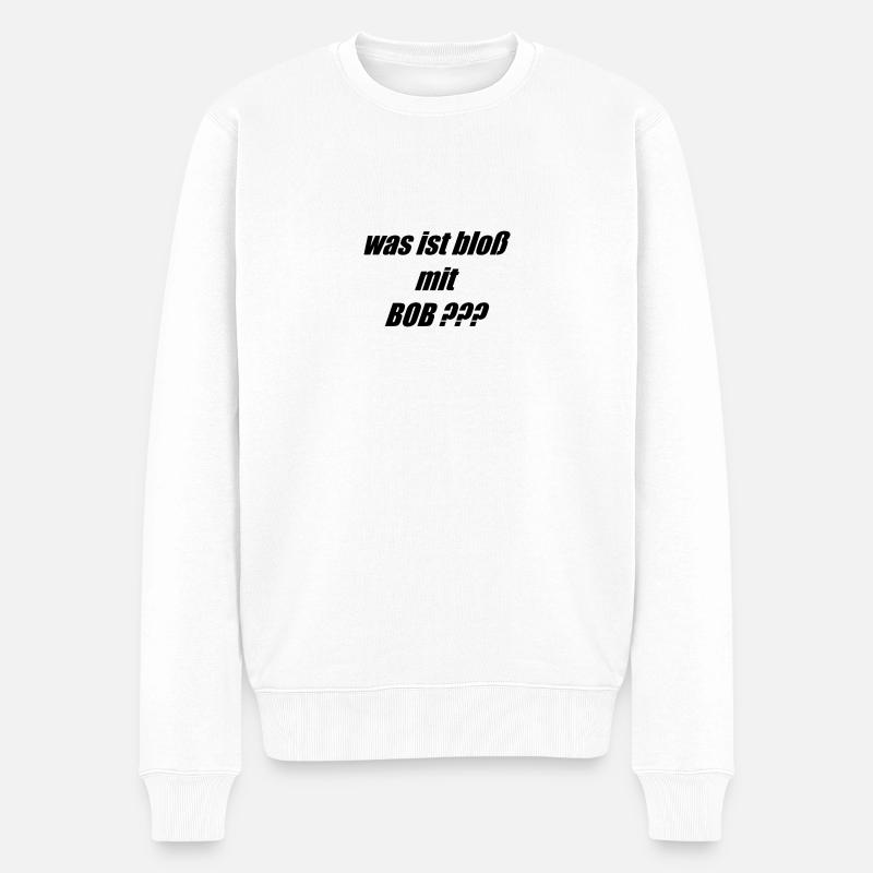 Bob ist schuld - Männer Premium Bio Pullover - Weiß