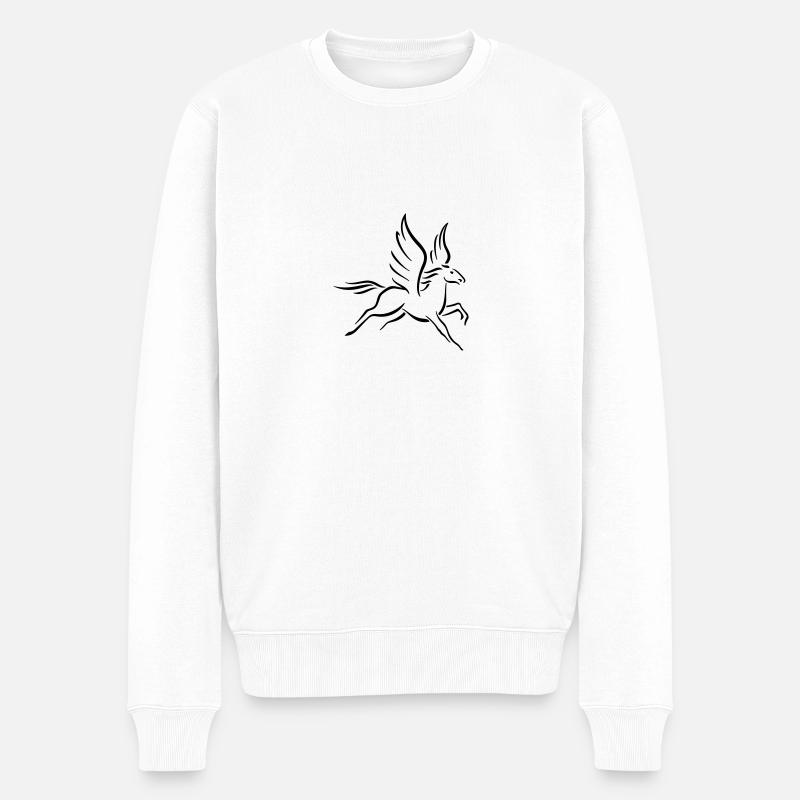 Pegasus - Männer Premium Bio Pullover - Weiß