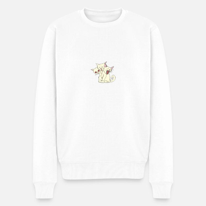 CATS | HYDRA - Männer Premium Bio Pullover - Weiß
