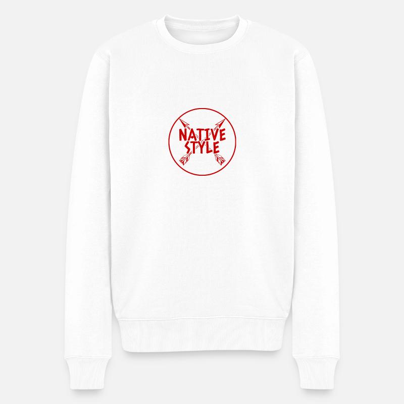 Indiens: Native Style - Pull Premium bio Homme - blanc