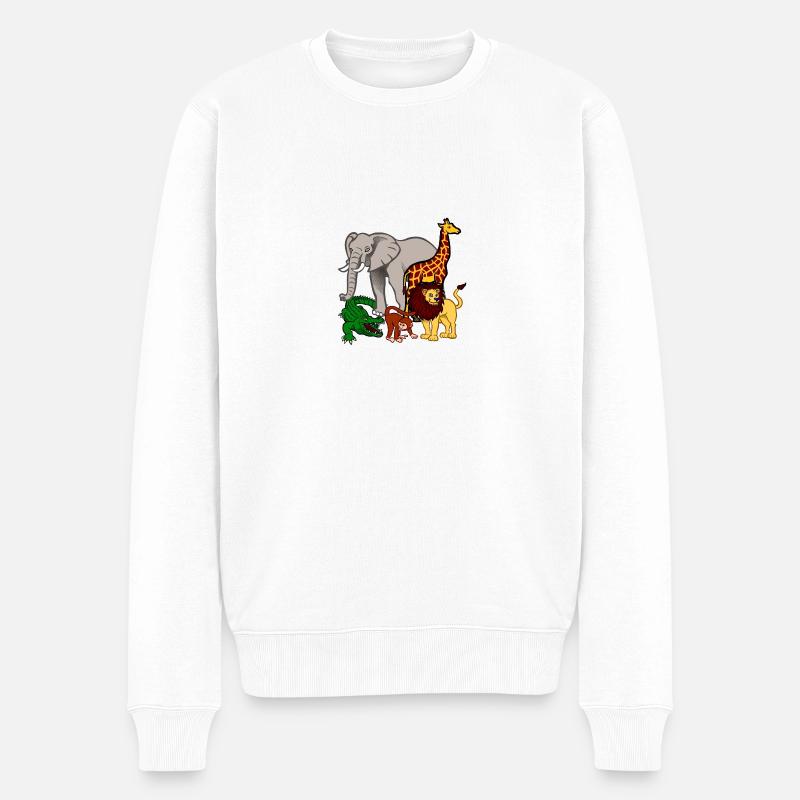 kroko 85 - Männer Premium Bio Pullover - Weiß