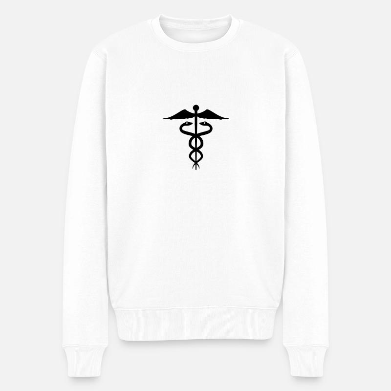 caducée - Pull Premium bio Homme - blanc