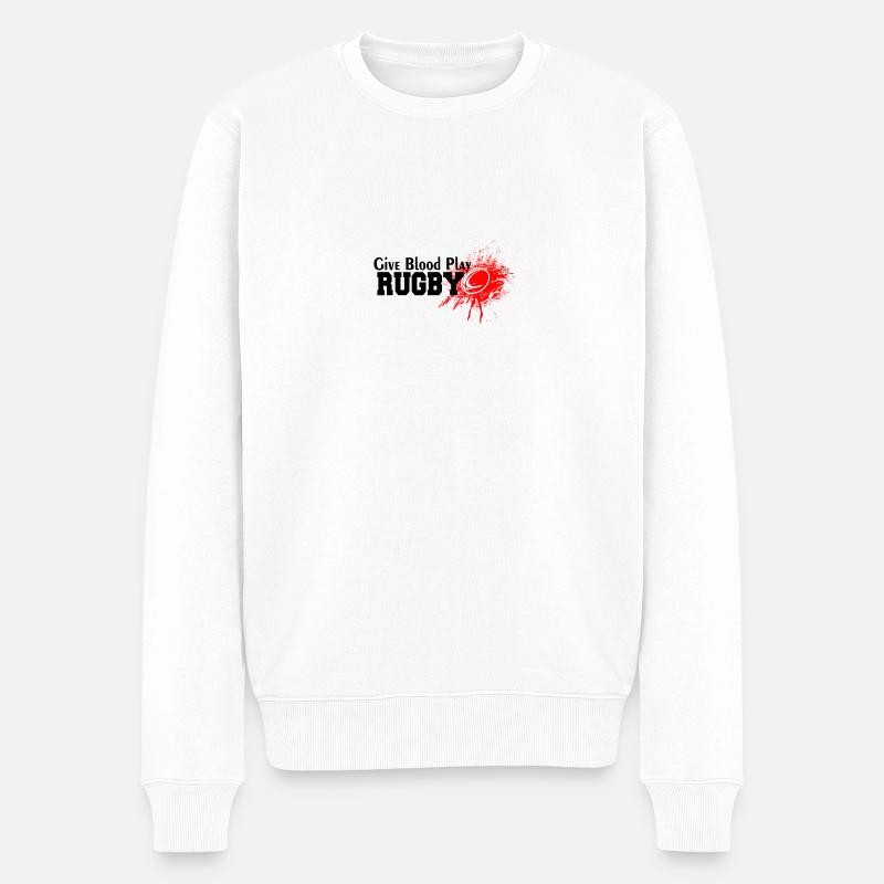 RUGBY - Männer Premium Bio Pullover - Weiß