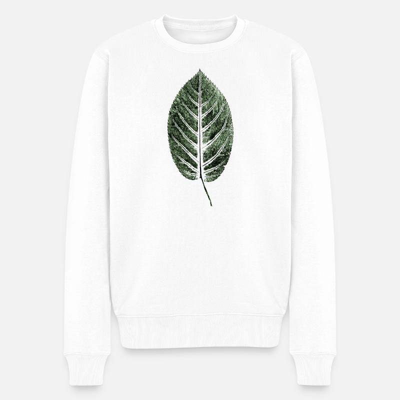 Hêtre / Feuille / VERT - Pull Premium bio Homme - blanc
