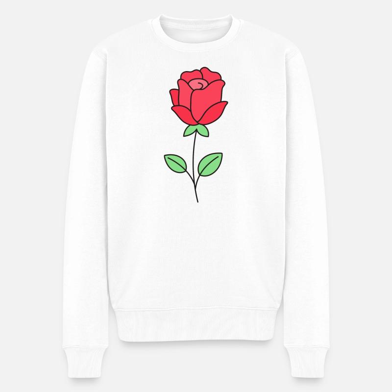 Rose Rosen - Männer Premium Bio Pullover - Weiß