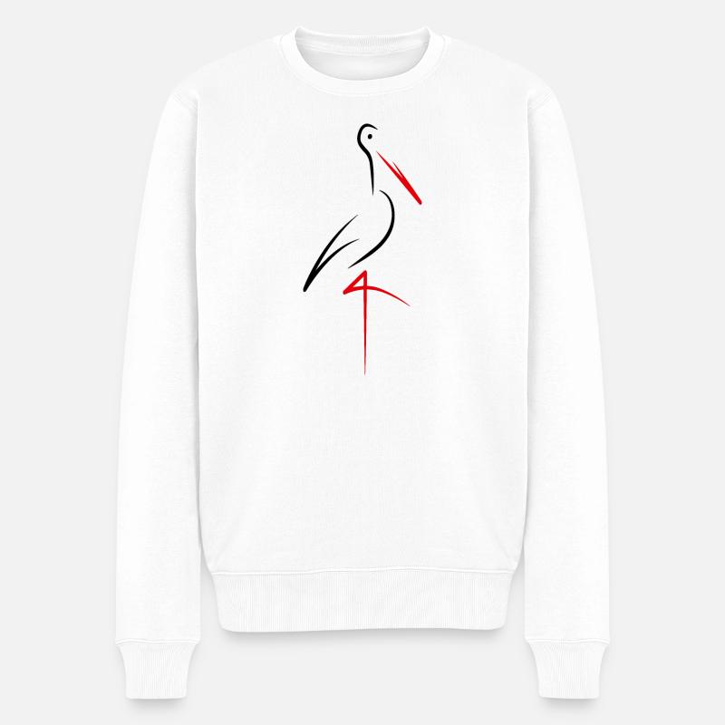 Storch - Männer Premium Bio Pullover - Weiß