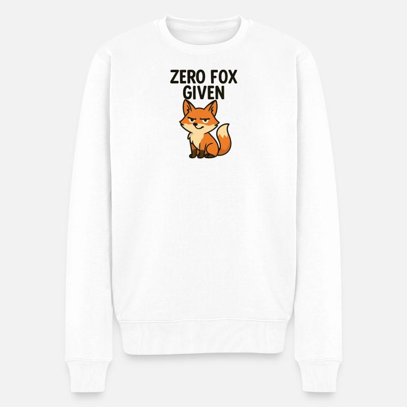 Minimalistische freche Fuchs-Illustration - Männer Premium Bio Pullover - Weiß