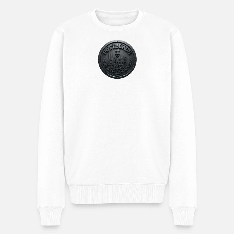 Pottblach Werkstadt Relief - Männer Premium Bio Pullover - Weiß
