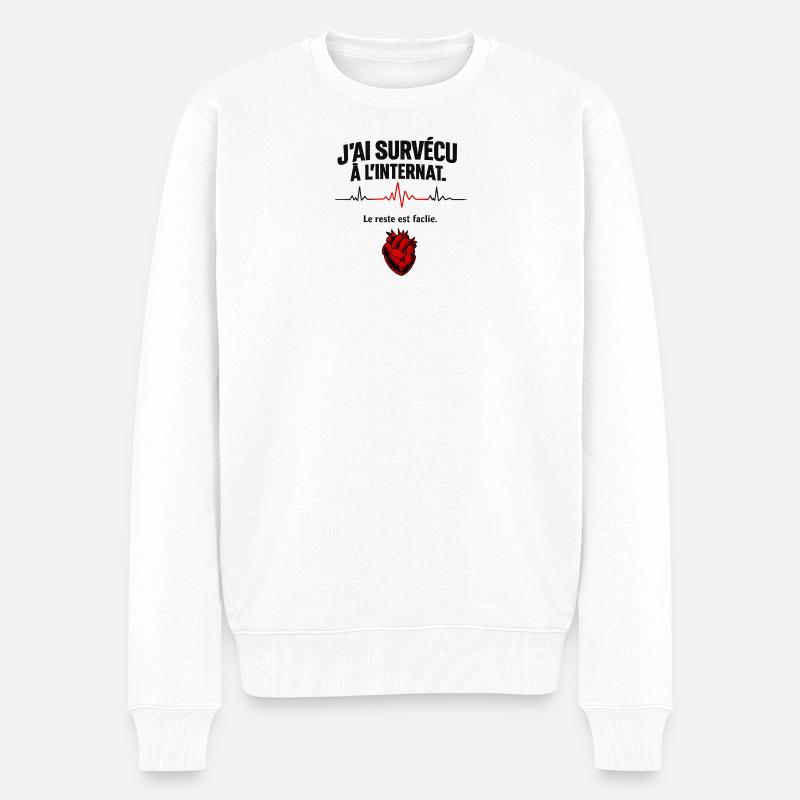 Das Überleben des Internats – Die Ruhe ist leicht - Männer Premium Bio Pullover - Weiß