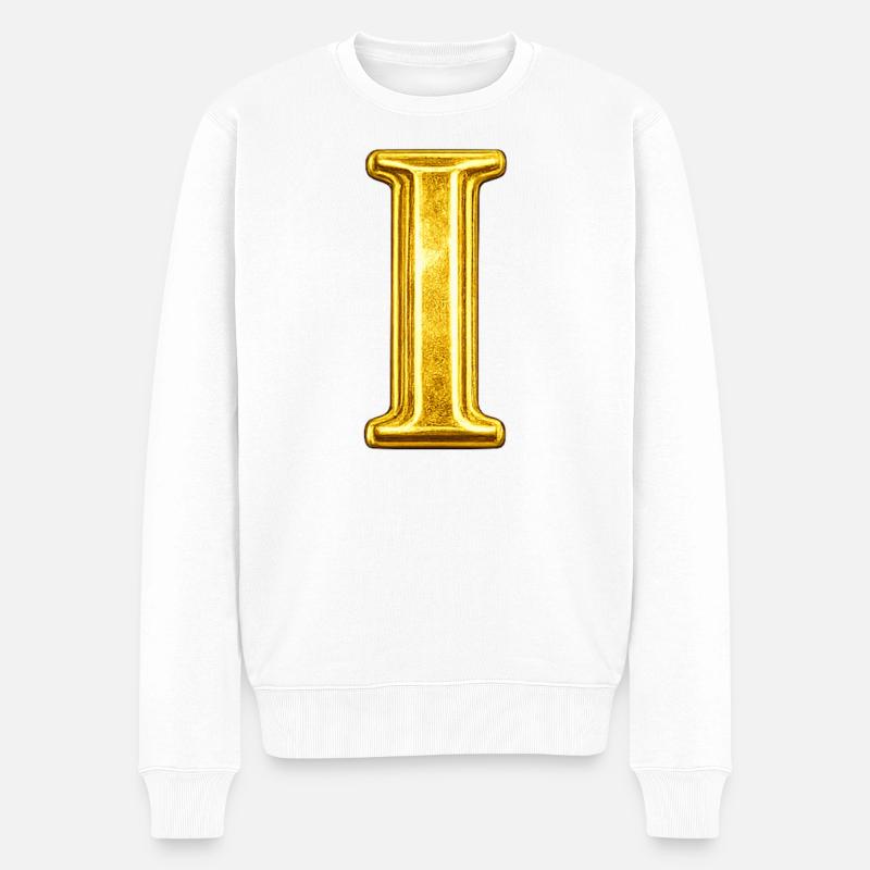 Goldenes I Ornament - Männer Premium Bio Pullover - Weiß