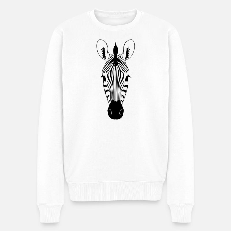Zebra Illustration - Männer Premium Bio Pullover - Weiß
