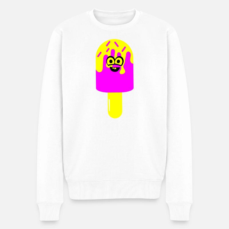 eis_smile - Männer Premium Bio Pullover - Weiß