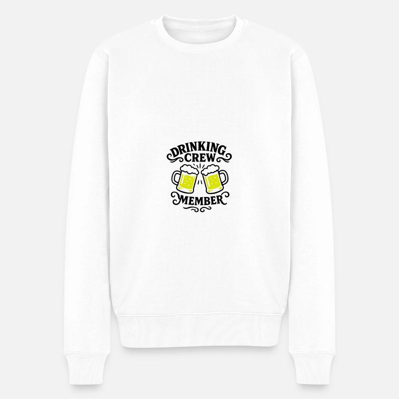 Drinking Crew Bier - Männer Premium Bio Pullover - Weiß