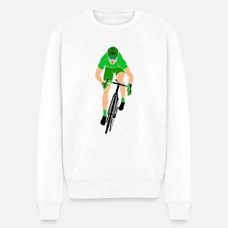 Sprinter auf dem Rennrad - Männer Premium Bio Pullover - Weiß
