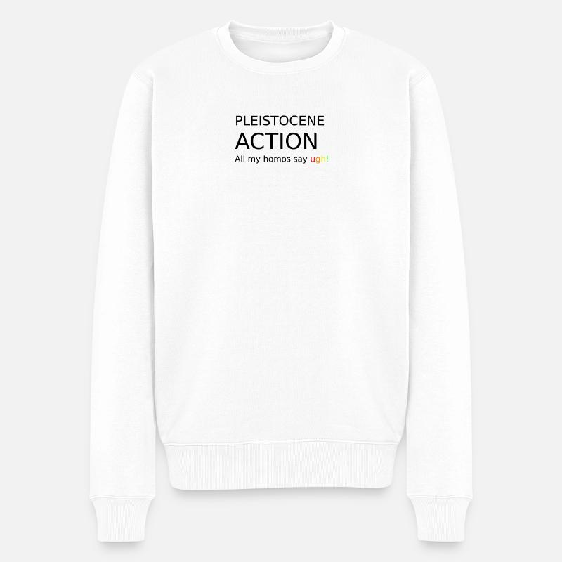 pleistocene_action - Männer Premium Bio Pullover - Weiß