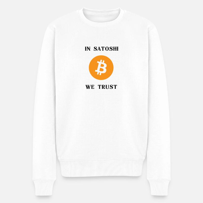 Chez Satoshi We Trust - Pull Premium bio Homme - blanc
